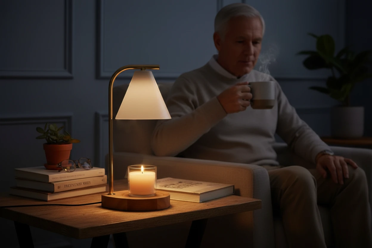 Lampe chauffe bougie blanche