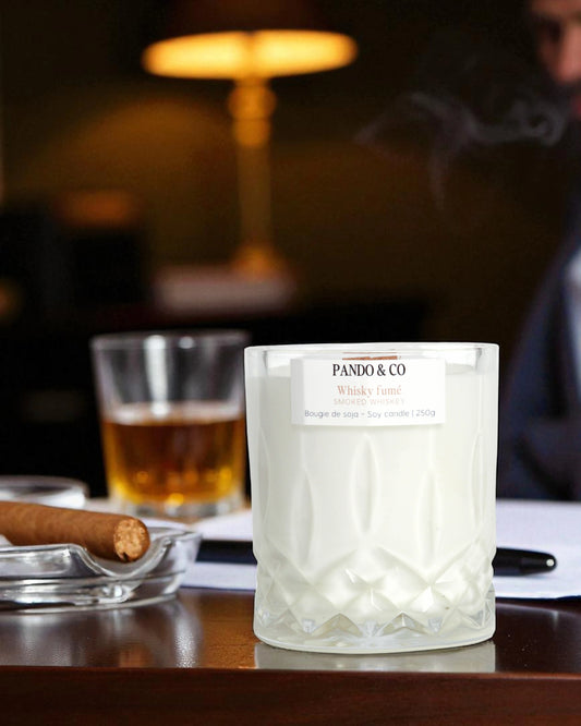 BOUGIE DE SOJA | WHISKY FUMÉ VERRE - PANDO & CO