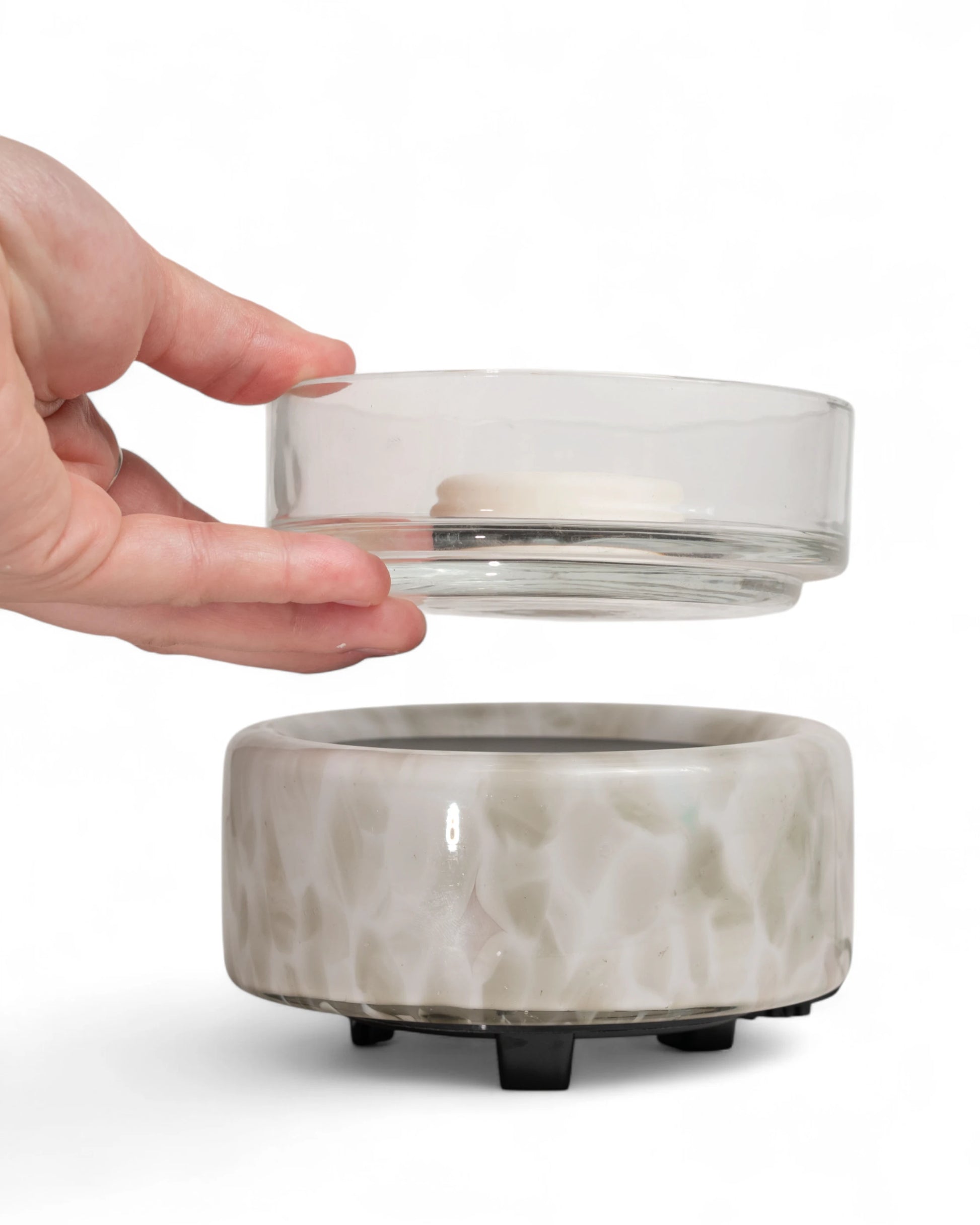 DIFFUSEUR 2 EN 1 | VERRE GRIS & BLANC - PANDO & CO