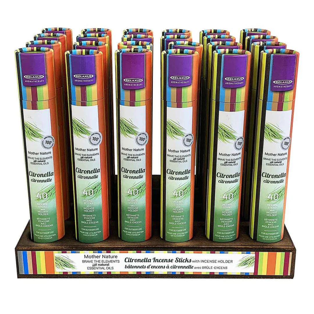 Bâtonnets d'encens à la citronnelle avec brûle encens