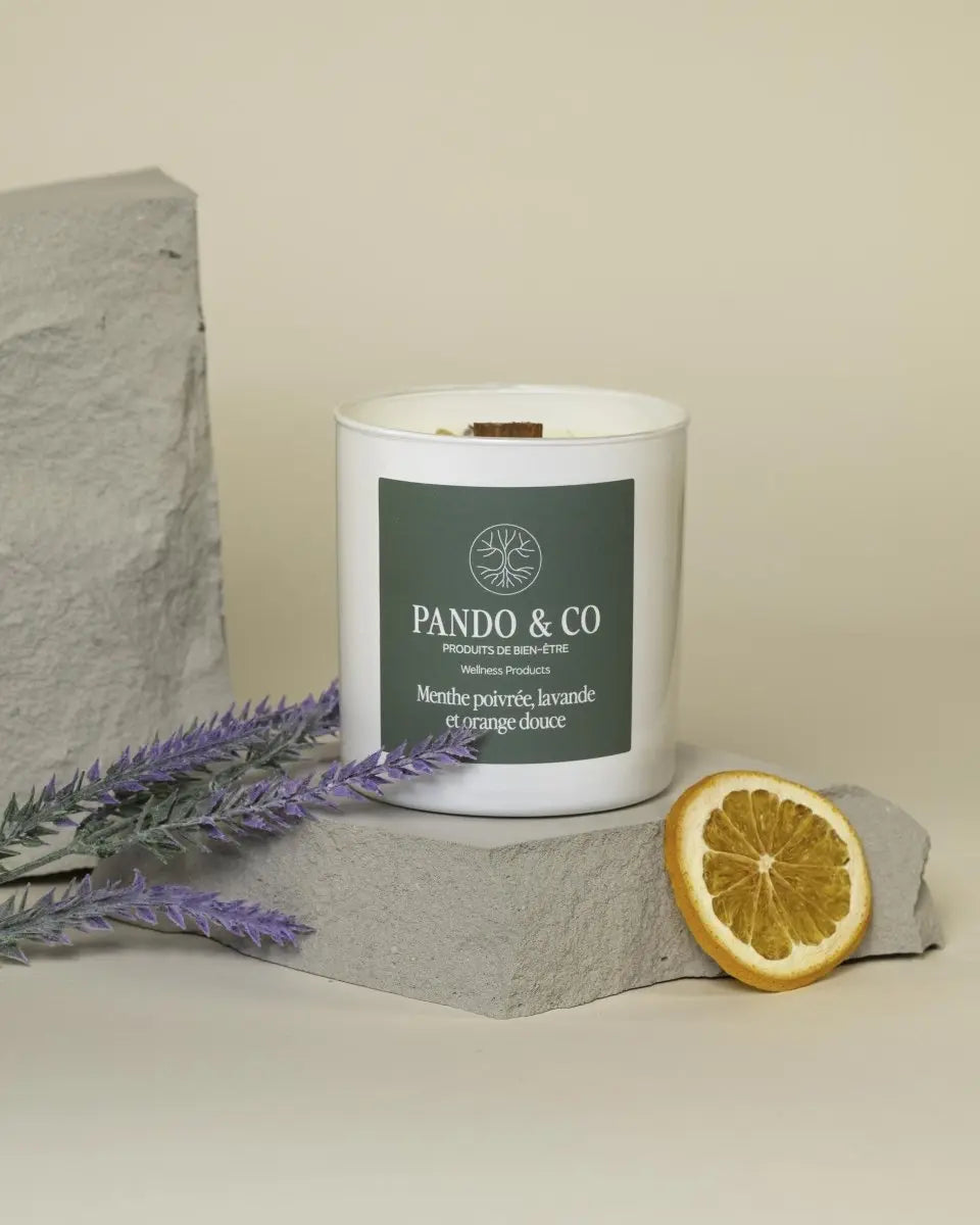 BOUGIE | MENTHE POIVRÉE, LAVANDE & ORANGE DOUCE - Pando & co - 