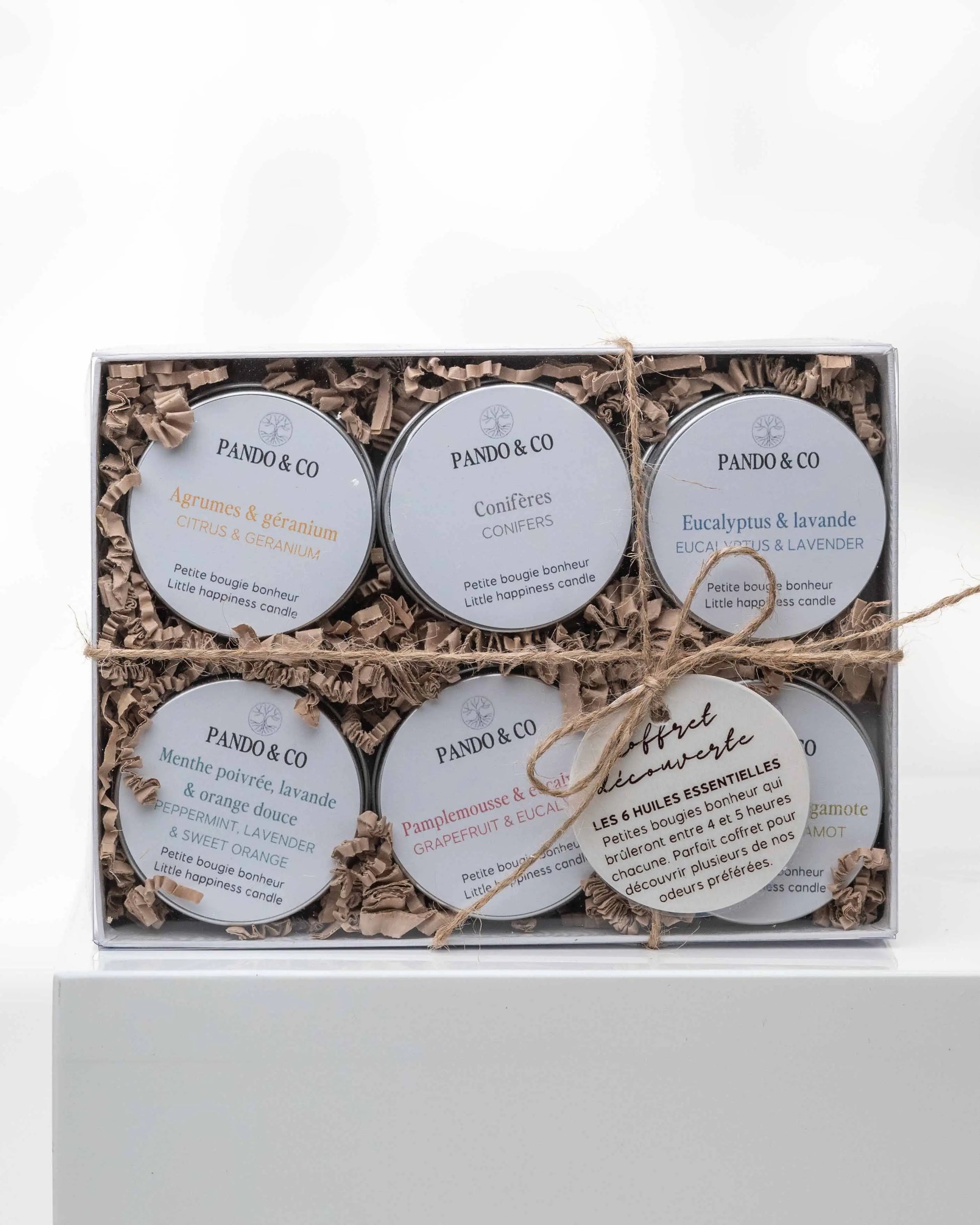 COFFRET DÉCOUVERTE | 6 BOUGIES AUX HUILES ESSENTIELLES Pando & co