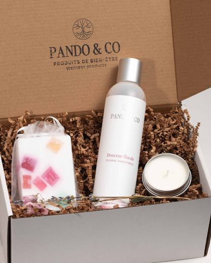 BOÏTE CADEAU - L'ENSEMBLE PARFAIT - DOUCEUR FLORALE | PANDO & CO