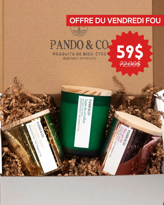 BOÎTE CADEAU - TRIO BOUGIES FESTIVES | PANDO & CO