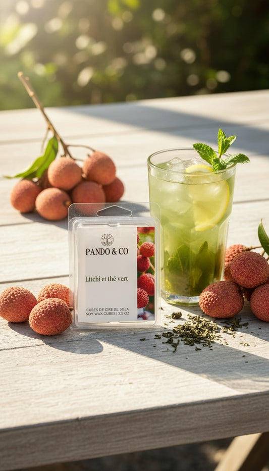 Bougie pot ergo -Litchi et thé vert