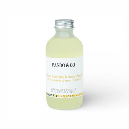 Diffuseur à roseaux & bâtons- Fleurs sauvages et ambre boisé